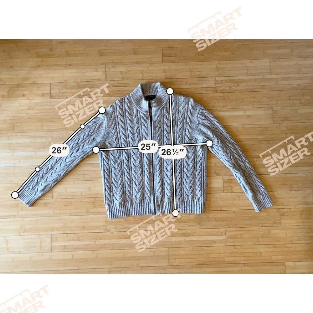 Banana Republic Full Zip‎ Cable Knit Sweater Size L Beige Wool Fisherman Old $